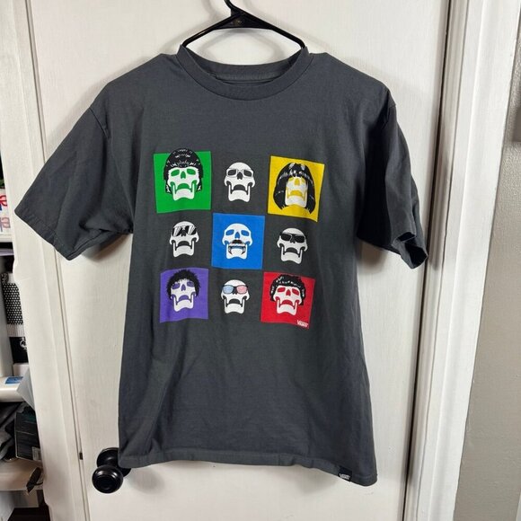Vans colorful skull graphic print T-shirt.  Size medium - Picture 1 of 5